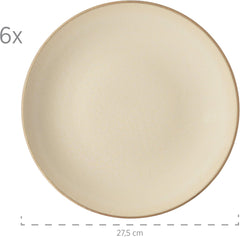 MÄSER 931734 Ossia, set de table pour 6 personnes au look méditerranéen vintage, service de table moderne à 12 étages avec accessoires et ustensiles de cuisine en sable gris, céramique, sable gris