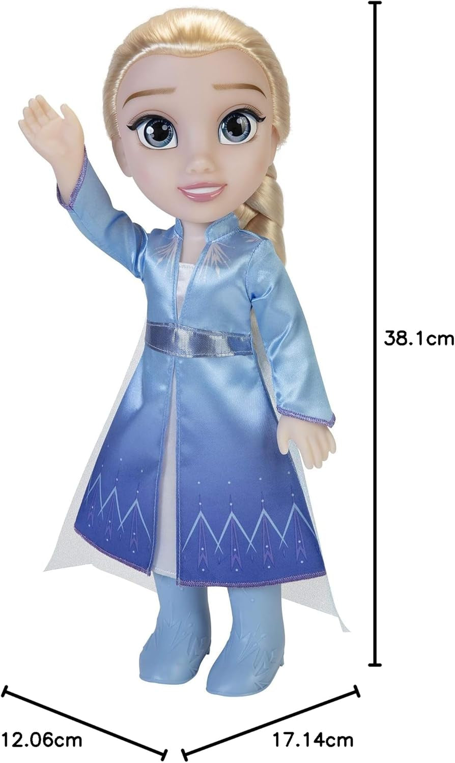 Disney Frozen 2 Elsa Travel Doll, poupée de 35 cm avec une robe inspirée du film culte, des bottes et de longs cheveux tressés pour plus de plaisir de jeu, pour les filles de 3 ans et plus