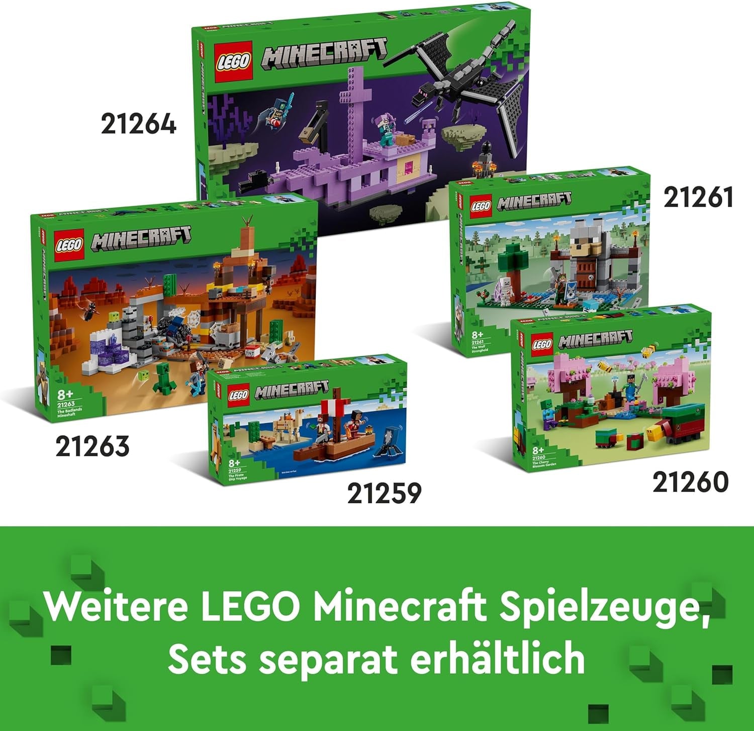 LEGO Minecraft Jardin de jouets du verger de cerisiers en fleurs à explorer avec Sunny, Sniffer, Zombie et Bees Gamer Cadeau pour garçons et filles de 8 ans 21260 Jeux de construction Beuche den LEGO-Store