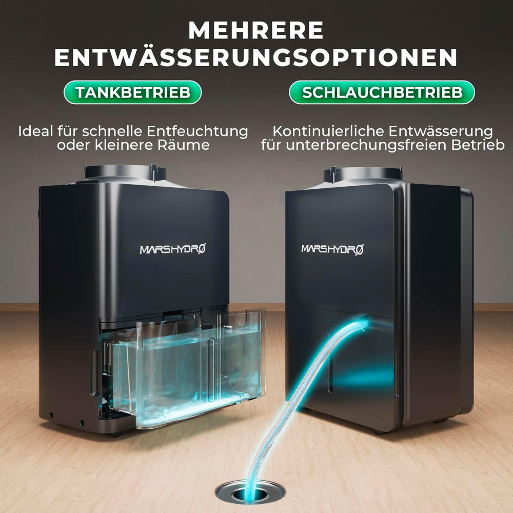 Déshumidificateur MARS HYDRO, 12 L/jour, dégivrage automatique, fonction minuterie, déshumidificateur d'ambiance pour tentes de culture, sous-sols et plantes, réservoir d'eau 1,2 L