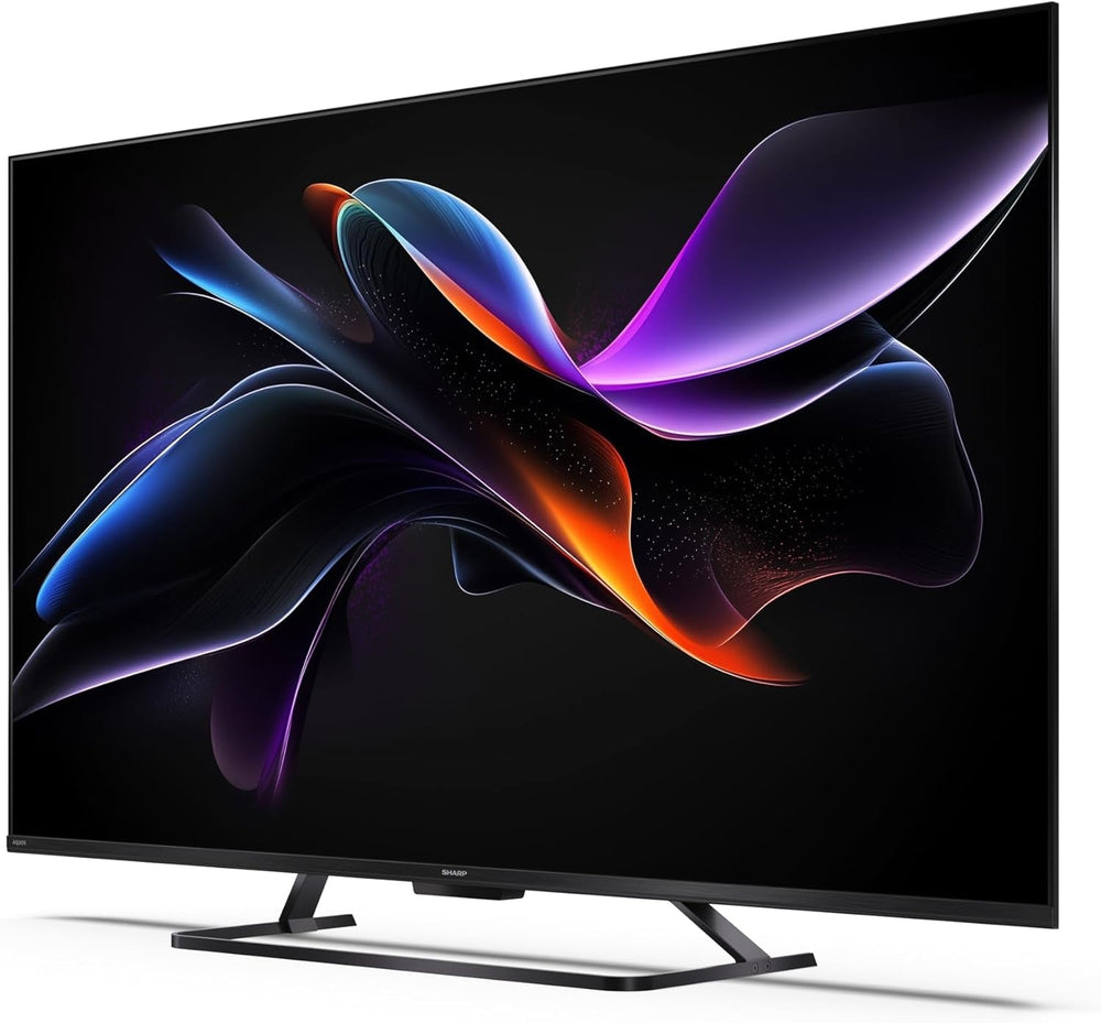 SHARP 55HR7365E – Google TV, 55" UHD, fără ramă, 144 Hz, QLED, HDR10, Dolby Vision HDR, Asistent Google cu microfon, Chromecast, Bluetooth, Dolby Atmos 2x12 W, HDMI 2.1 x4, USB x2, Culoare Negru