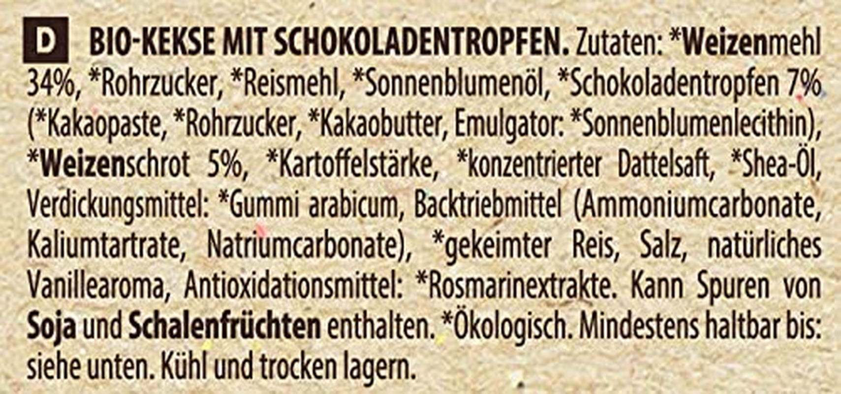 GO VEGAN Biscuits aux pépites de chocolat et riz germé - Biscuits végétaliens - Riche en calcium - 1 paquet (1 x 250 g)