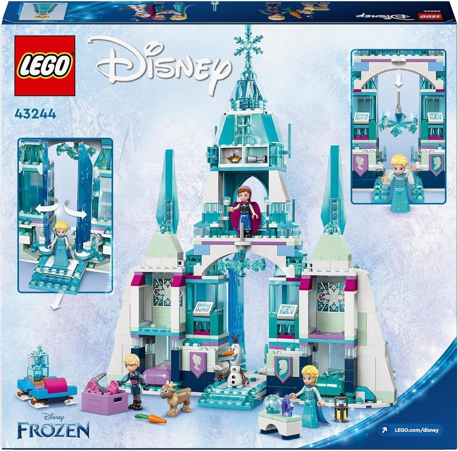 LEGO Ç€ Disney Frozen Le palais d'hiver d'Elsa, ensemble de construction et de jeu pour enfants avec palais modèle et figurines d'ELSA et Anna, cadeau pour filles, garçons et cinéphiles à partir de 6 ans 43244 Jeux de construction Besuche den LEGO-Store