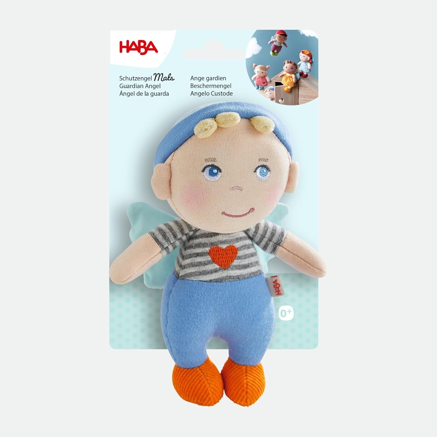 HABA Tapis Ange Gardien - Jolie poupée textile (15 cm), cadeau de bienvenue idéal pour les bébés et les jeunes enfants - Lavable à 30 °C - 2011869001