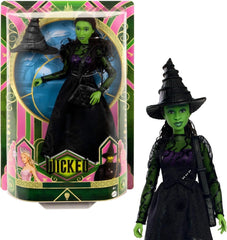 Mattel Wicked Elphaba Poupée mannequin et accessoires avec peau verte, cheveux tressés noirs, différentes poses possibles et apparence de robe de bal extensible, HXT62, [multicolore] Naty Shop Dolls Titre par défaut