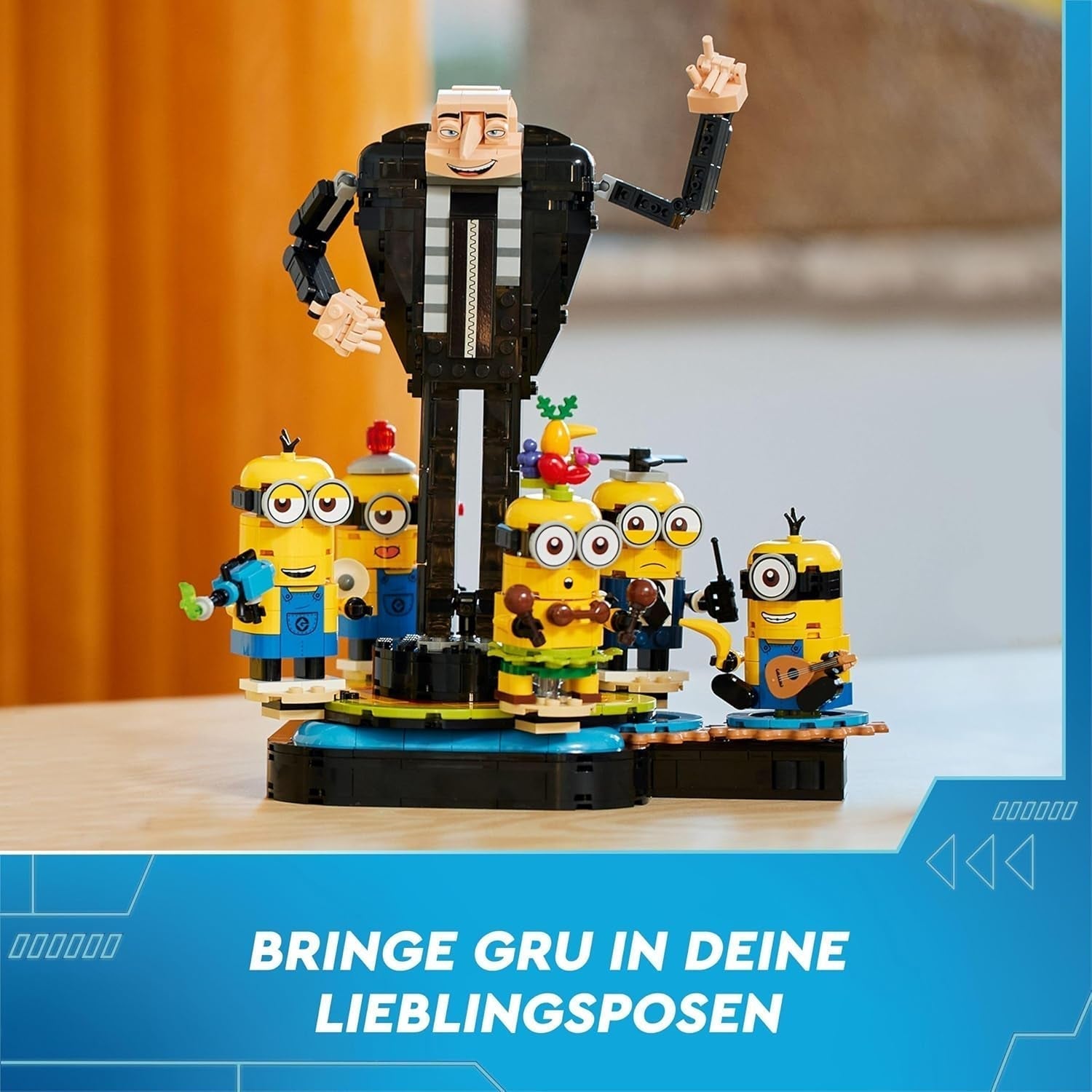 LEGO I - Pur și simplu Incorigibil 4 Gru și Minionii Cărămizi, personaje de film de jucărie dansatoare pentru a construi, juca și expune, cadou pentru băieți și fete 75582 Seturi de constructie Besuche den LEGO-Store
