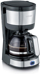 SEVERIN Machine à expresso compacte, café aromatique avec machine à café jusqu'à 4 tasses, machine à expresso avec filtre et filtre oscillant permanent, acier inoxydable/noir, KA 4808