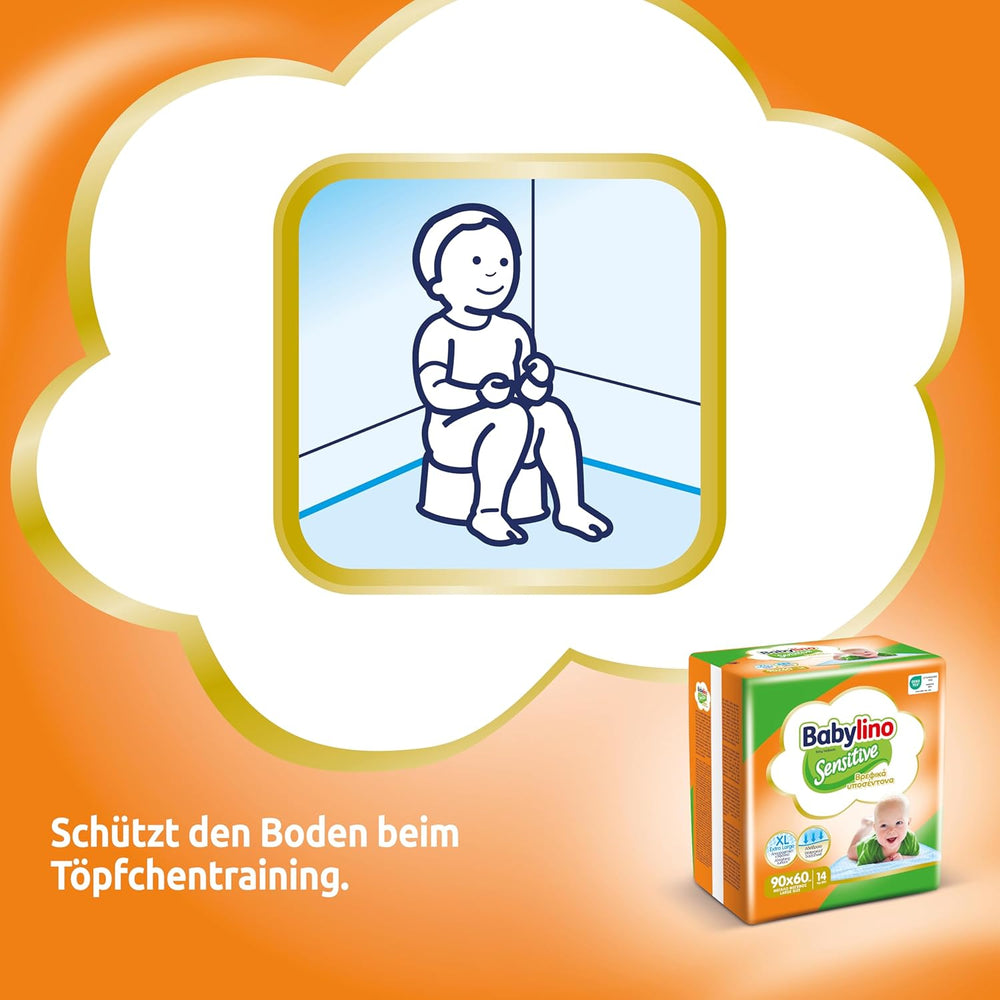 Lingettes humides sensibles, 90 x 60 cm, extra absorbantes, 14 pièces