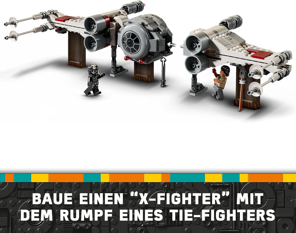 LEGO Star Wars TIE Fighter & X-Wing Mashup, Starfighter jouet à construire, idée cadeau pour les enfants, vaisseaux spatiaux personnalisables, cadeau pour les garçons, les filles et tous les fans 75393 Ensembles de construction Beuche den LEGO-Store