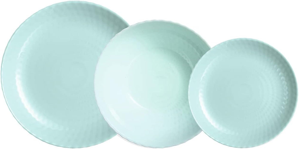 Service de table Pampille Turquoise Opale, 18 pièces - 6 personnes, turquoise