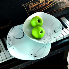 Service de table domestique de Mäser, série Chanson, 12 pièces pour 6 personnes, blanc