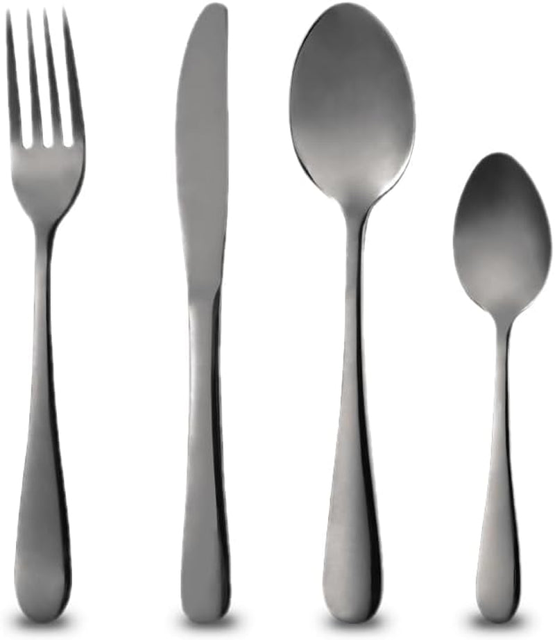 BERGNER MUNICH - Set de tacâmuri din oțel inoxidabil din 24 de piese Bucatarie Naty Shop Negru 24 de bucăți