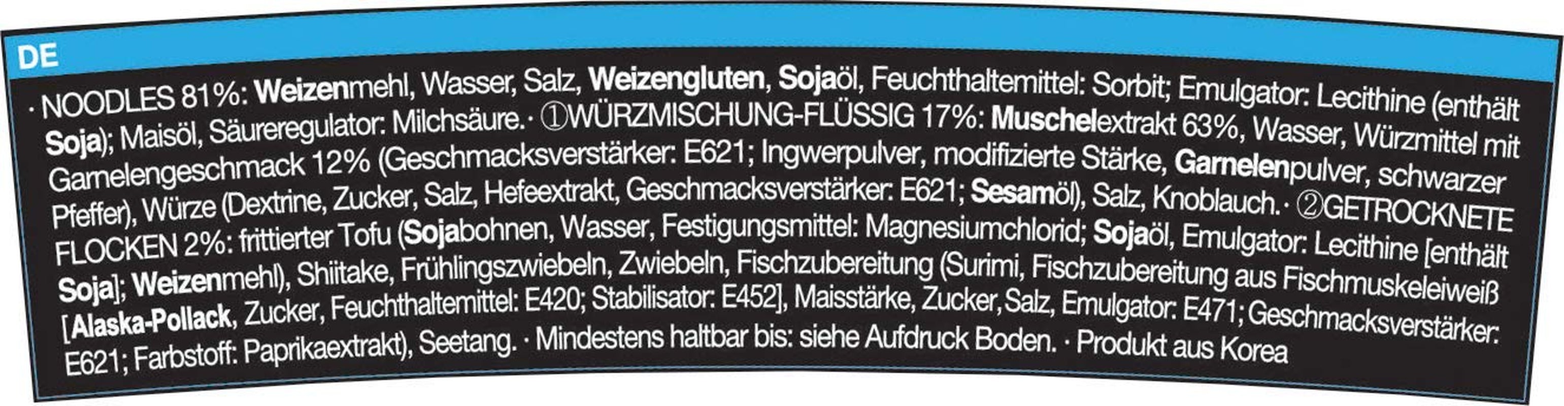 Allgroo Udon Cup Nouilles instantanées – Soupe Udon épicée aux fruits de mer savoureuse – Préparation rapide (1 x 173 g)