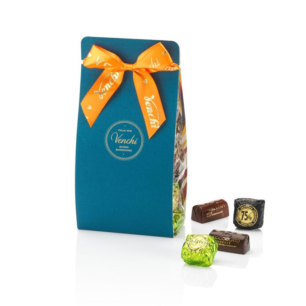 Venchi – Collection Murrine – Coffret cadeau assortiment de pralines Chocoviar et tablettes de chocolat, 403 g – Aux noisettes des forêts du Piémont IGP – Idée cadeau – Sans gluten
