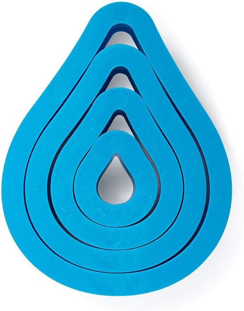 0255311 Jeu d'emporte-pièces avec goutte, 4 pièces 1,5-3,5-5,5-12 H2,2 cm, rose