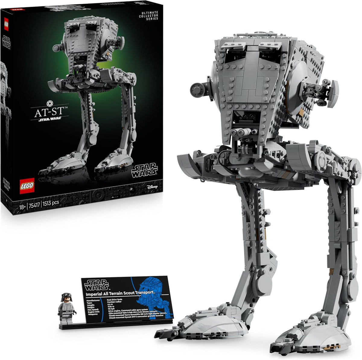 LEGO Star Wars AT-ST Camper - Bauset für Erwachsene - UCS Modell zum Auststellen mit Minifigur & Informationsstafel - Sammlerstück & Geschenk for Fans - 75417