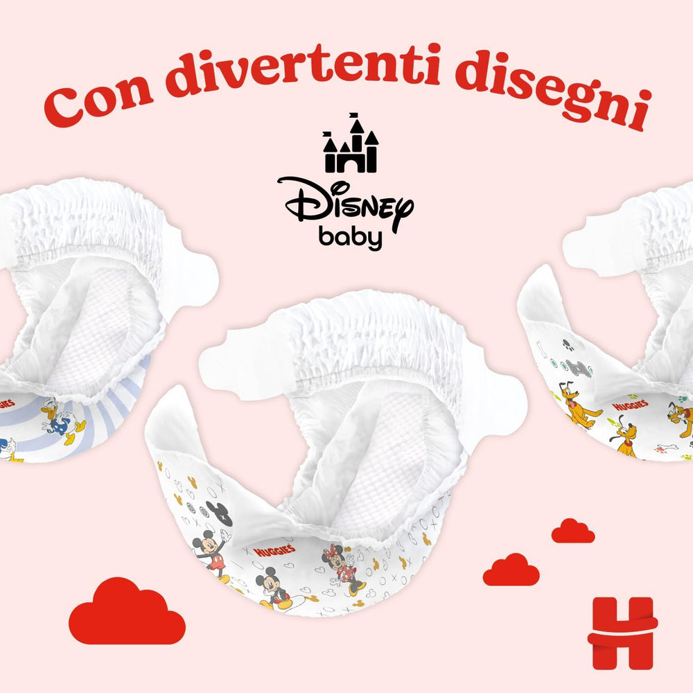 Couches Huggies Ultra Comfort/Little Movers, taille 3 (4-9 kg), motif Disney, absorbantes, protection complète, 126 unités