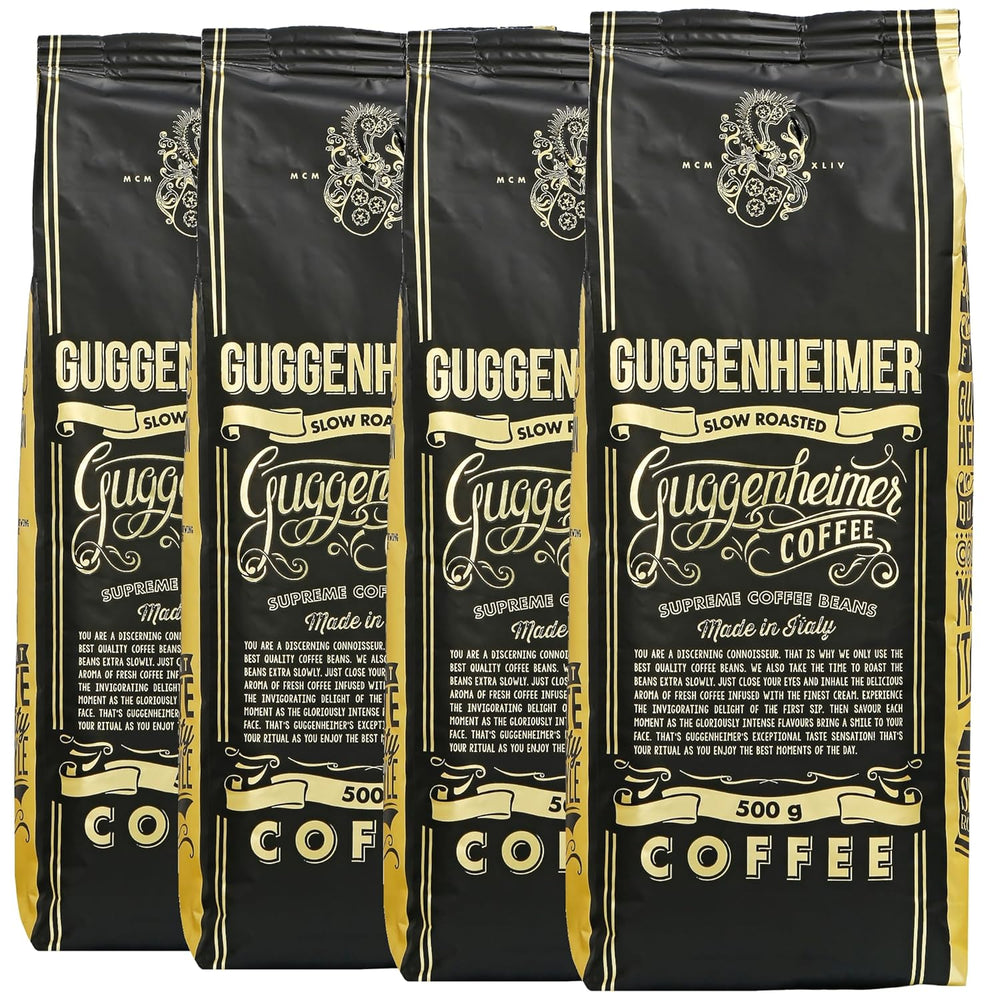 - Boissons à café 2 kg - Préparation extra lente - Säure et Bitterstoffe - Qualité Barista - Crème la plus fine - Meilleur expresso pour machines entièrement automatiques - 4 x 500 g