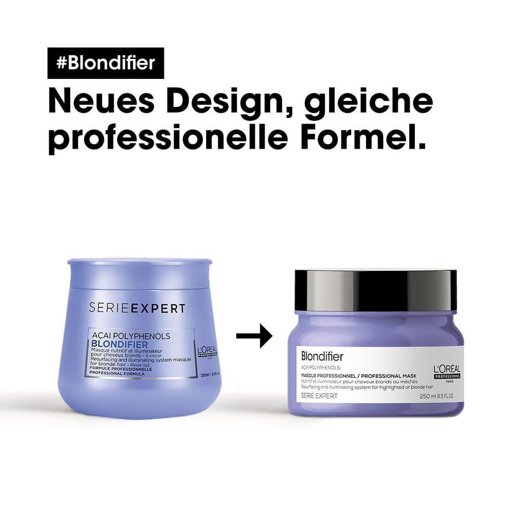 L'Oréal Professionnel | Mască hrănitoare pentru păr blond și decolorat, extract de fructe de Açai, Serie Expert, mască blondă Masca de par Naty Shop