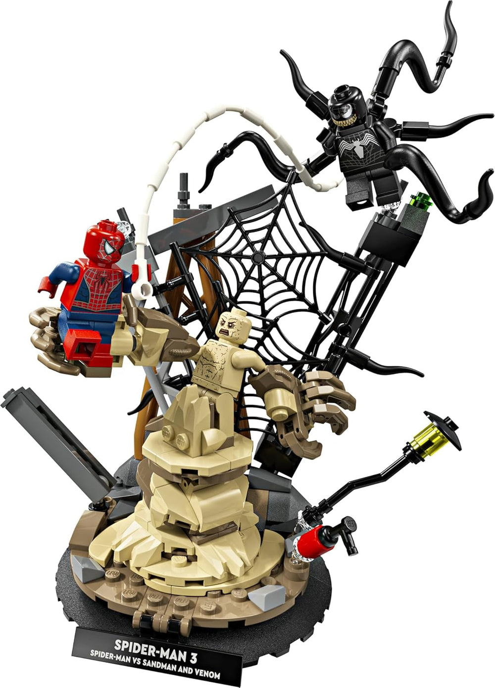 LEGO | Marvel Großer Showdown: Spider-Man vs. Sandman - Spiderman Spielzeug mit 3 Minifiguren - Spider Man, Venom und Sandma - Kinder Geschenk für Jungen ab 9 Jahren, Mädchen und Fans - 76334