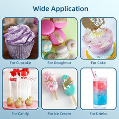 Paillettes comestibles – 4 couleurs de poussière de paillettes comestibles, poudre de paillettes pour boissons, gâteaux alimentaires – poudre de colorant alimentaire métallique, poudre de poussière pour décoration de gâteaux, bonbons, biscuits