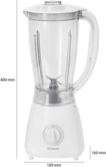 Bomann 378 CB Universalmixer Zum Pürieren, Schlagen, Zerkleinern, Shaken Und Mixen, Ice Crush-Funktion, Kraftvoller 500 Watt-Motor, Abnehmbarer Mixbehälter Mit 1.5 Liter, Edelstahlmesser, Weiß, UM 378 CB Bucatarie Naty Shop