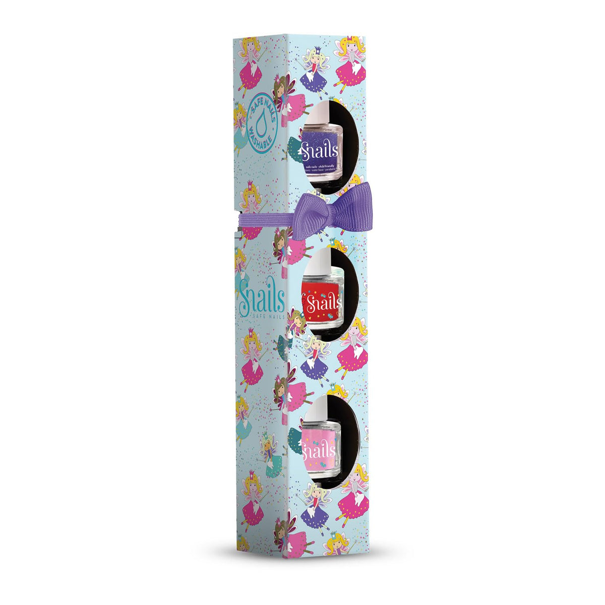 Snails 510421 Coffret cadeau de vernis à ongles pour enfants, Mini Fée 3 x 5 ml, à base d'eau, lavable, sûr, végétalien