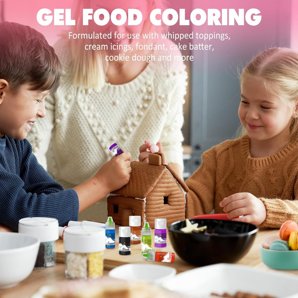 Gel de couleur de colorants - 12 couleurs de colorants de gel concentrés pour décoration de cuisine, dos, gâteaux, macarons - colorant alimentaire sans sucre pour gâteaux, tortendes, slime DIY, os - 10Ml Je Naty Shop