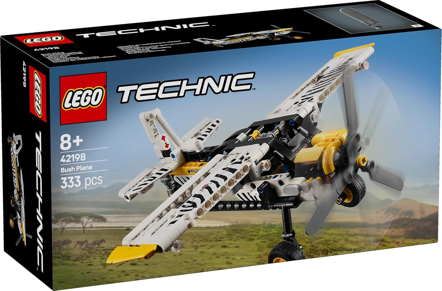 Jouet de construction d'avion à hélice LEGO Technic pour enfants, cadeau pour garçons et filles de 8 ans, moteur à piston 4 cylindres, modèle d'avion à hélice rotative 42198 Ensembles de construction Besuche den LEGO-Store