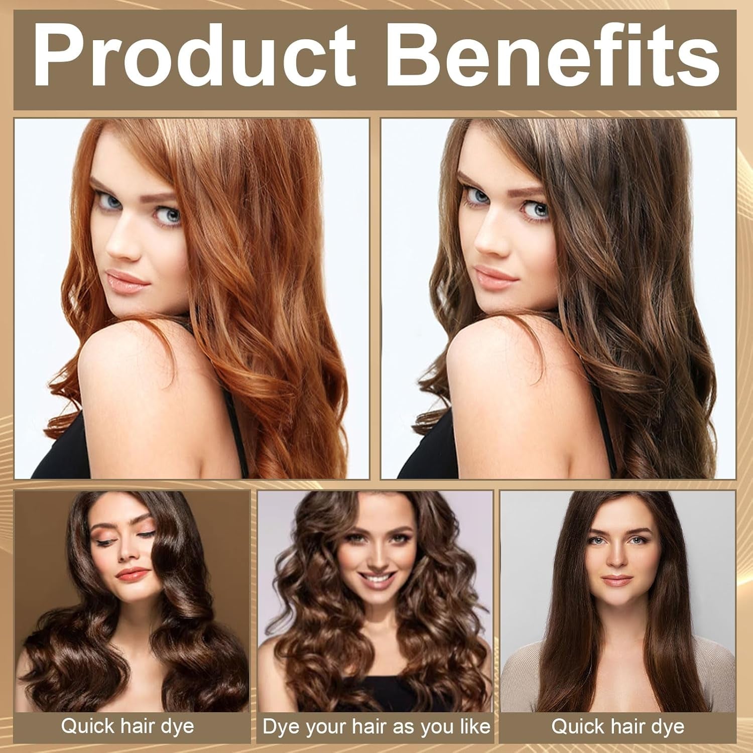 Shampoing pour coloration de cheveux, shampoing pour coloration instantanée 3 en 1, shampoing pour coloration instantanée des cheveux, shampoing pour coloration de cheveux noirs, shampoing pour coloration de cheveux (brun clair) Naty Shop Hair Dye