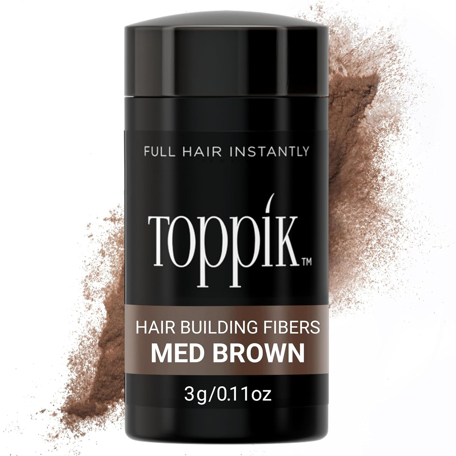 Cheveux dispersés châtain foncé pour des cheveux plus fournis en quelques secondes, poudre capillaire pour un look authentique, perte de cheveux pour la perte de cheveux pour hommes et femmes, 55 g Naty Shop Hair Care Medium Brown 3G (1 paquet)