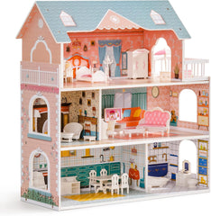 ROBUD Maison de poupée en bois avec meubles et accessoires Maisons de filles Playhouse Jouet pour enfants