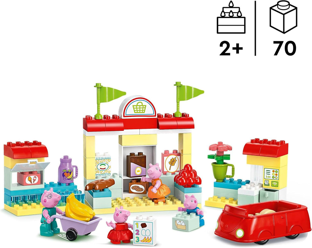 LEGO DUPLO 10434 Le supermarché de Peppa : jouet éducatif créatif et set de jeu, cadeau pour garçons et filles à partir de 2 ans, encourage la dextérité Jeux de construction Besuche den LEGO-Store