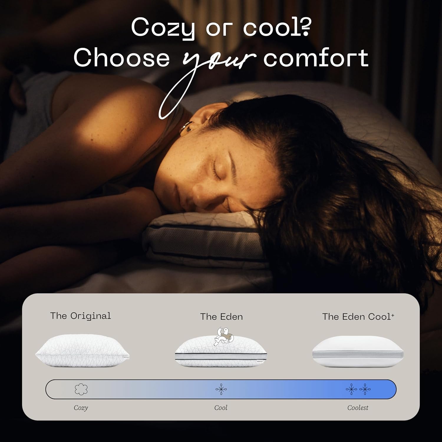 Coop Home Goods Eden Cool Oreiller réglable King Size Mousse à mémoire de forme infusée de gel Tissu Lulltra doux et respirant Idéal pour tous les dormeurs Respectueux de l'environnement Naty Shop Oreillers standards