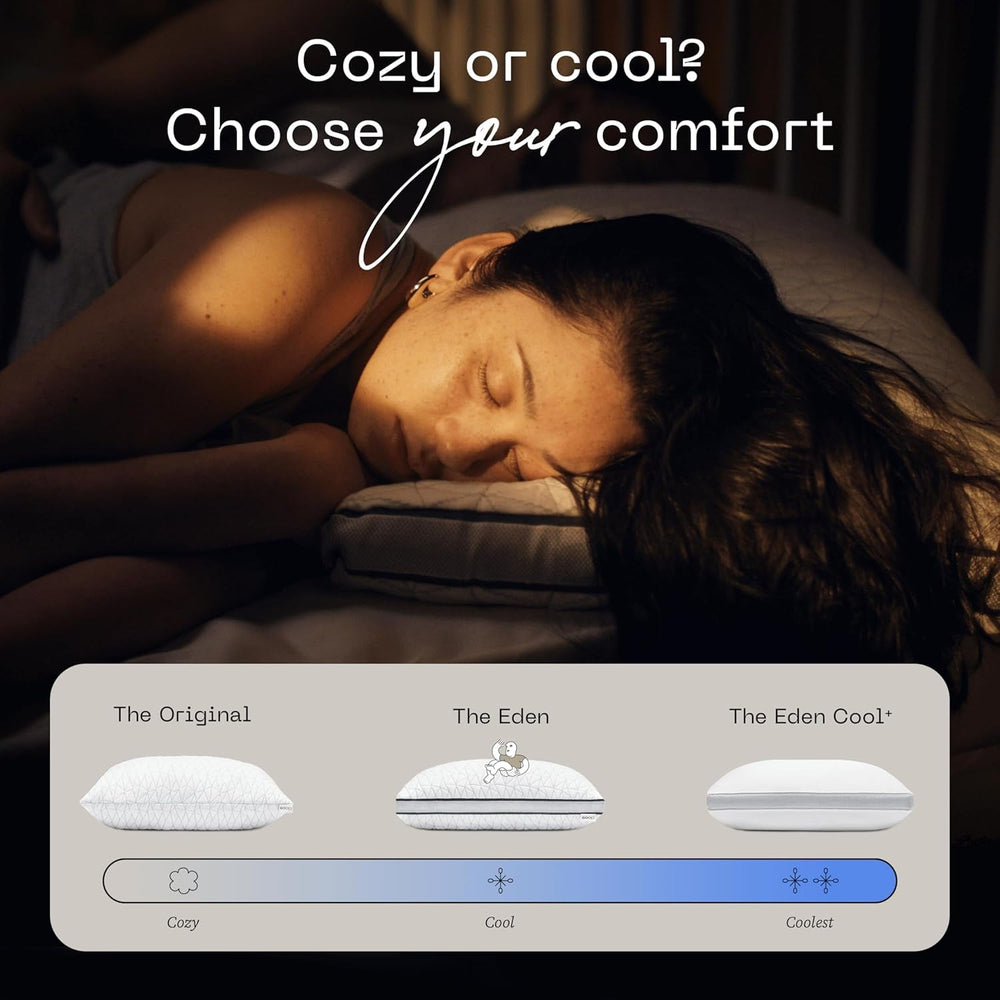 Coop Home Goods Eden Cool Oreiller réglable King Size Mousse à mémoire de forme infusée de gel Tissu Lulltra doux et respirant Idéal pour tous les dormeurs Respectueux de l'environnement Naty Shop Oreillers standards