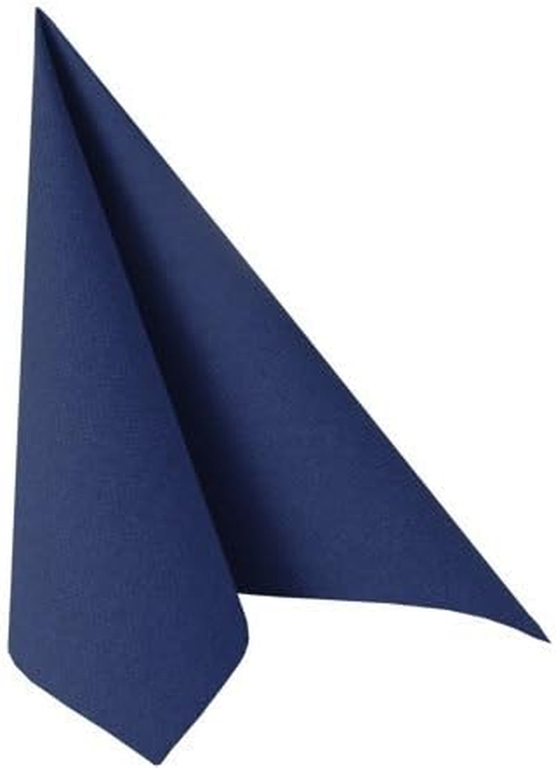 Suporturi de lumânări Papstar albastre (50 bucăți) Ø 2,2 X 25 Cm, albastru închis, fără funingine & șervețele/șervețele de hârtie albastru închis "Royal Collection" 40 X 40 Cm, 1/4-fold, 1 X 50-pack