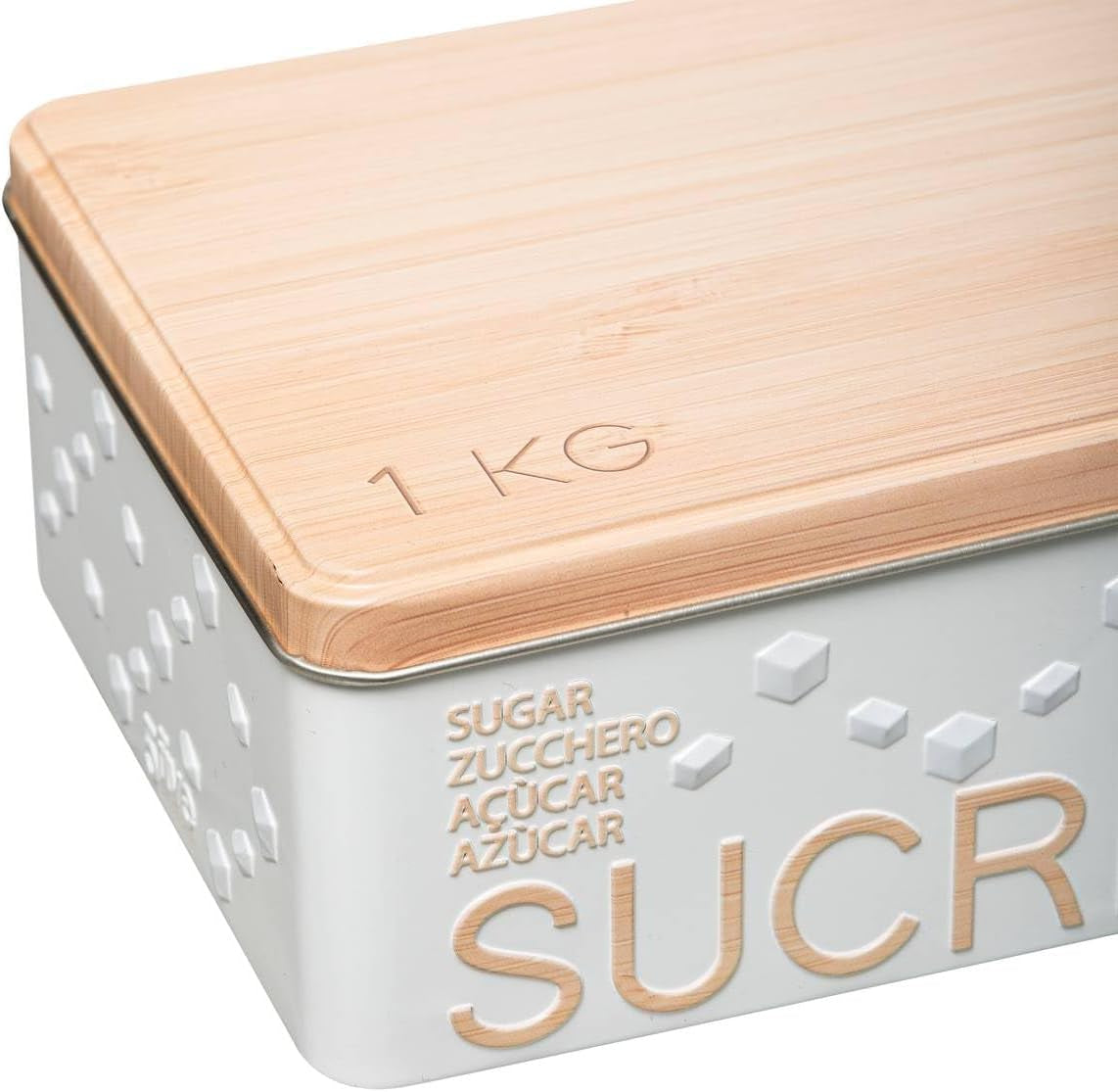 Zahărniță metalică tip cub „scandinave nature” albă - 5 five simply smart