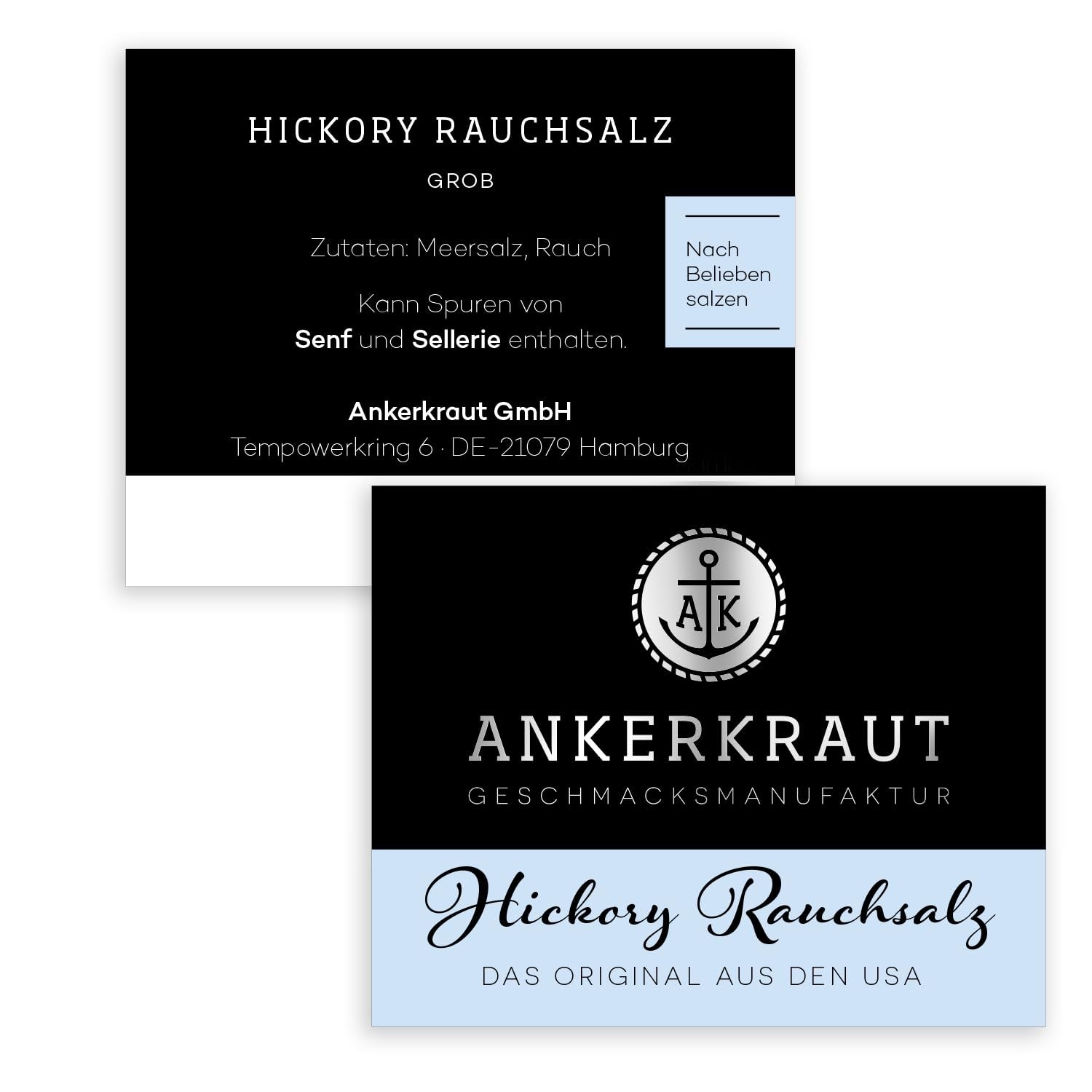 Ankerkraut Hickory Rauchsalz, véritable Rauchsalz aux États-Unis, 75 g dans un verre de cuisson