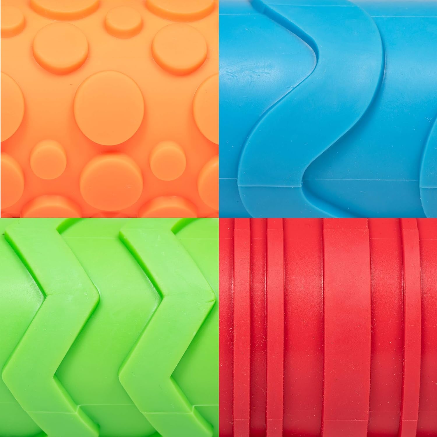 Rouleaux de peinture et d'argile texturés-lot de 4-rouleaux de modelage texturés pour enfants-modèles polyvalents pour l'artisanat et la décoration