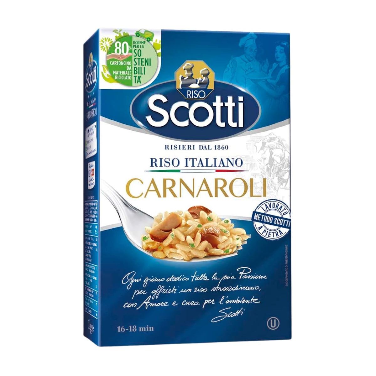 - Carnaroli - Riz extra fin pour risotto, riz d'Italie, prêt en 16 minutes - 1 kg