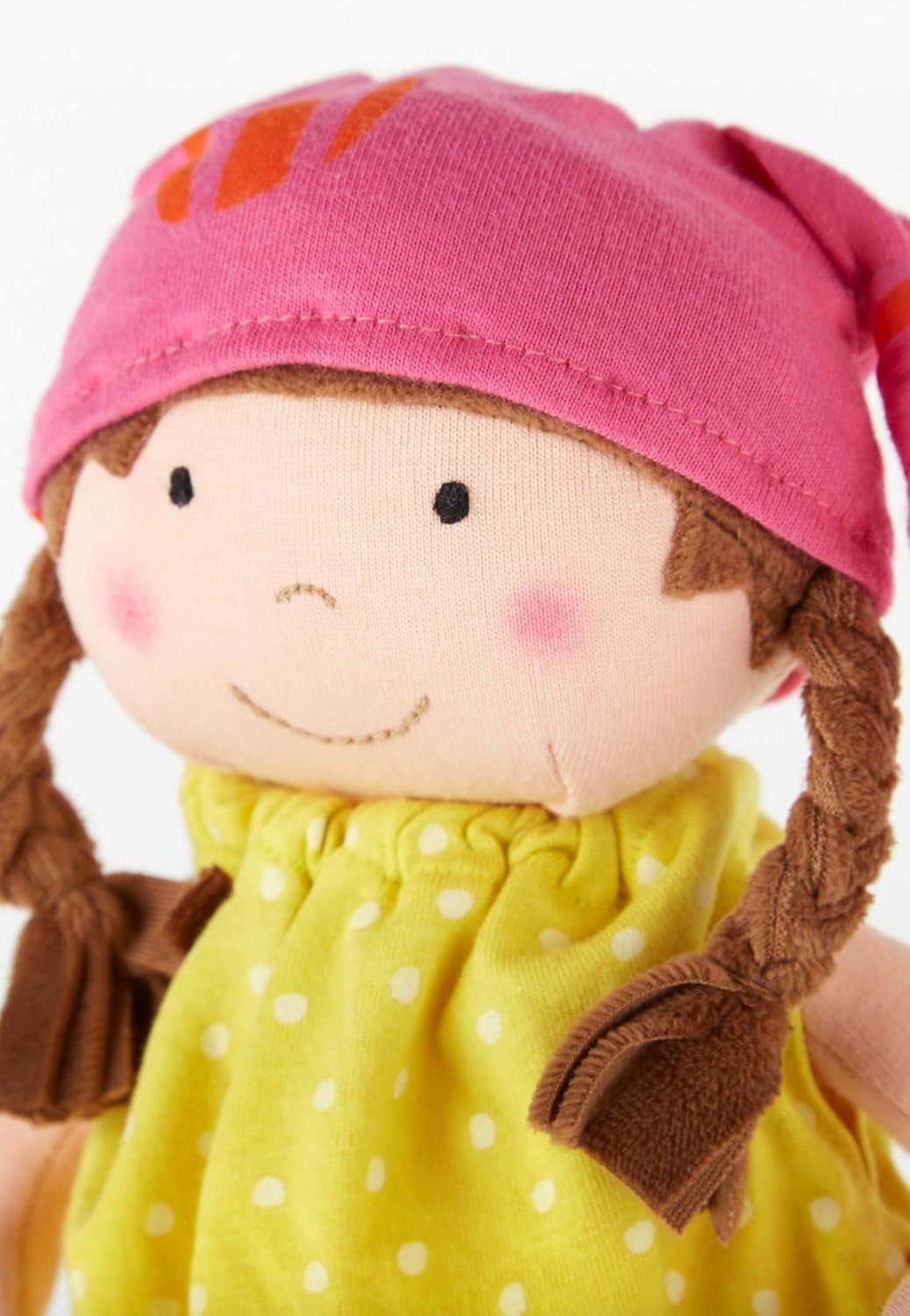 SIGIKID 39411 Petite poupée douce fille, jouet pour bébé, recommandé à partir de 6 mois, jaune