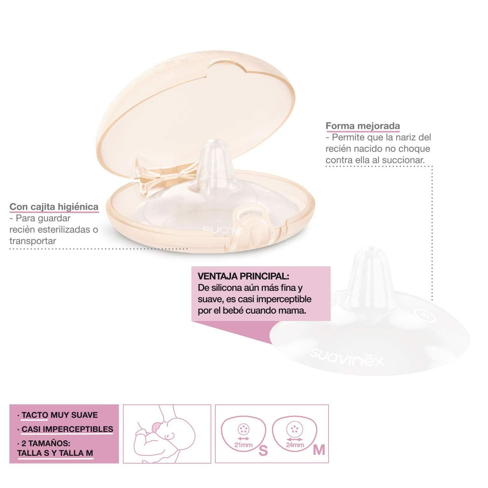 Suavinex Brustpolster Aus Silikon, Größe S, 2 Stück Accessoires Alimentation et Allaitement Bebe Naty Shop