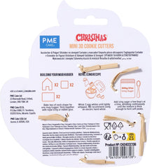 Lot de 3 emporte-pièces de Noël, mini maison en pain d'épices, chauffe-tasse, rouge