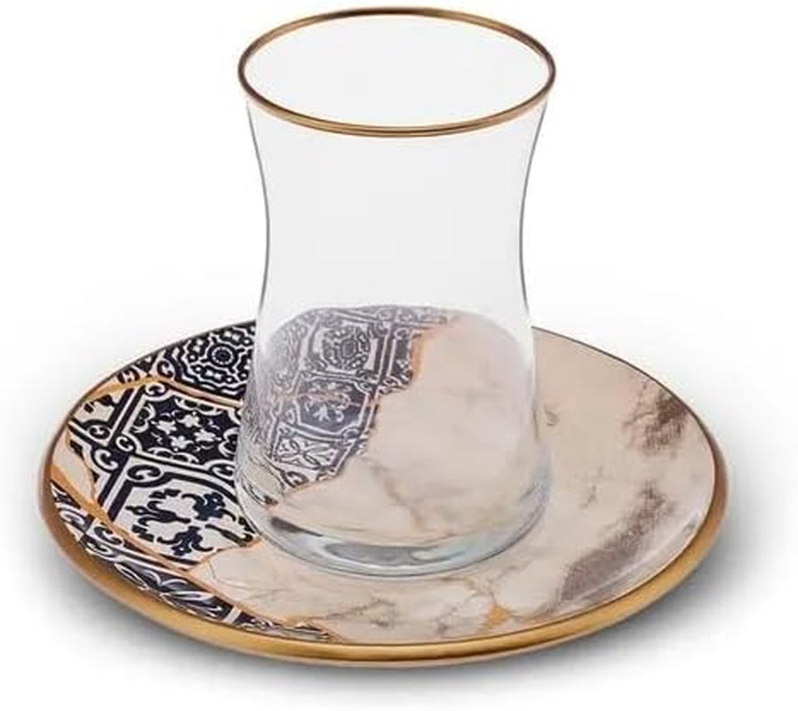 Service à thé 12 pièces Karaca Aris pour 6 personnes - Service en porcelaine exquis pour un plaisir de thé élégant