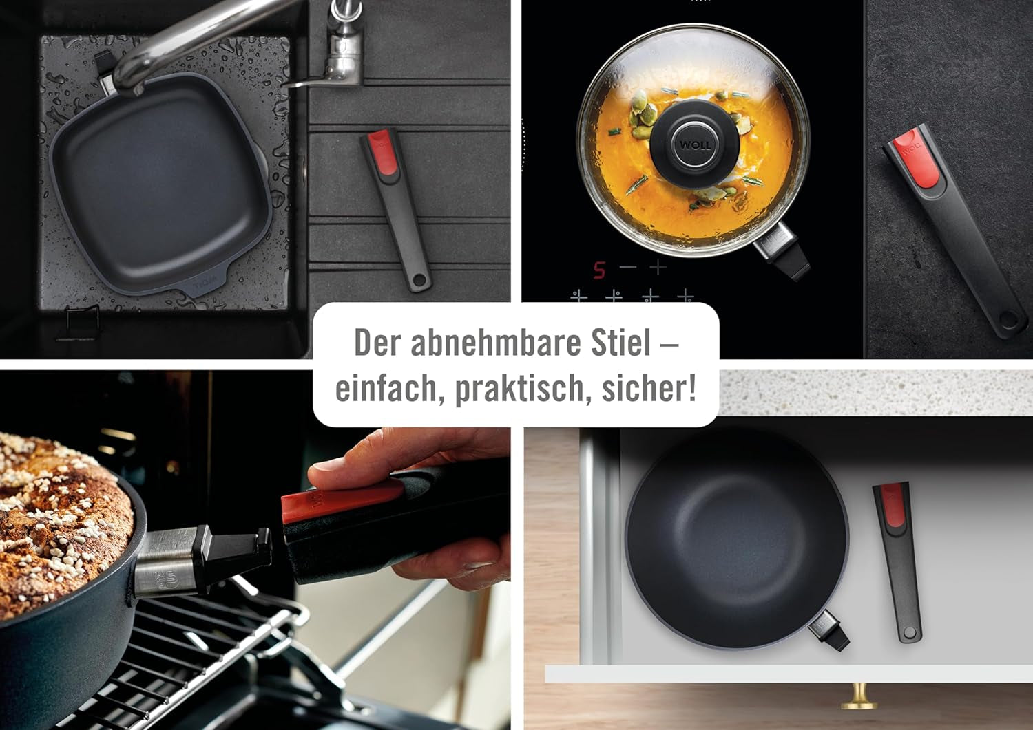 Poêle carrée Woll Diamond Lite, hauteur 6 cm - sans induction Casseroles et poêles Naty Shop