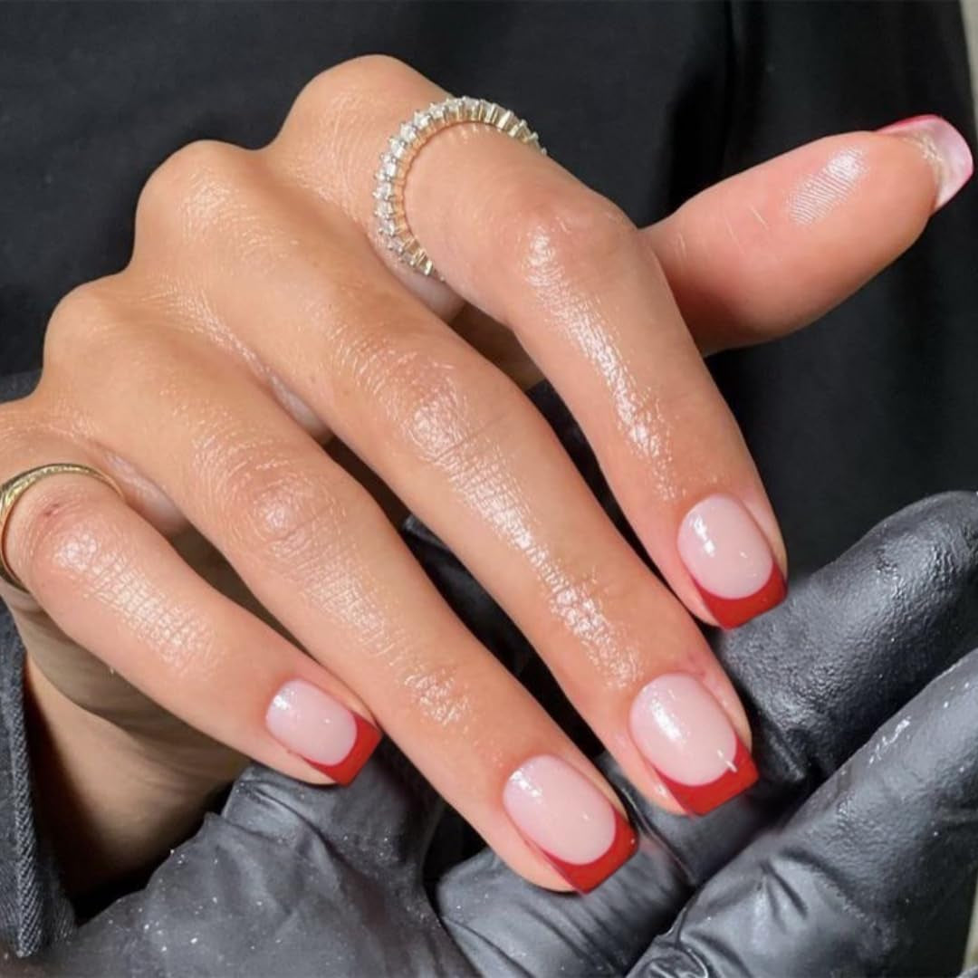 Unghii lungi cu vârf franțuzesc, aurii, cu sclipici, de lipit pe unghii lungi și pătrate, set unghii false cu vârf franțuzesc strălucitor, unghii artificiale pătrate pentru femei, 24 de bucăți