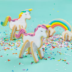 CHEFCLUB, Emporte-pièces magiques licorne et arc-en-ciel 3D, emporte-pièces emboîtables 3D licorne et arc-en-ciel, plaisir de pâtisserie pour les enfants