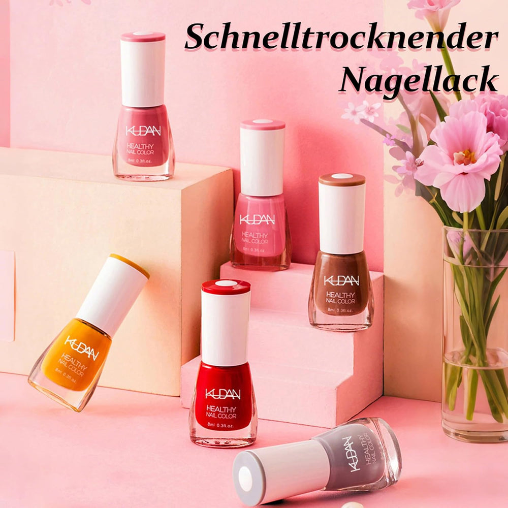Ensemble de 6 vernis à ongles – Vernis à ongles rouge vif longue durée à séchage rapide – Vernis à ongles non toxique à base d'eau pour salons de bricolage, cadeau de manucure (couleur A)