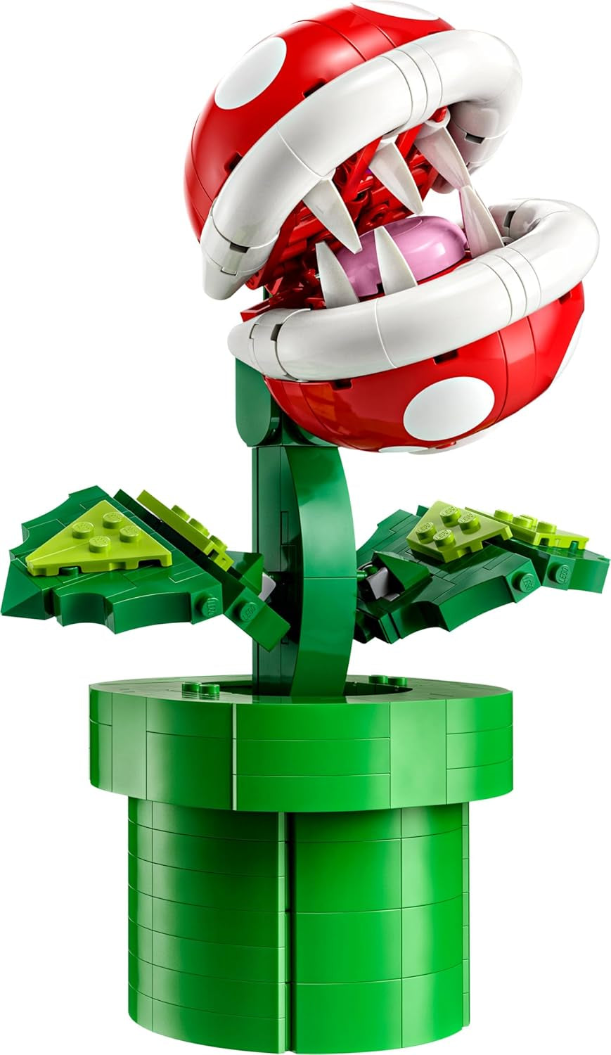 Lego 71426 Super Mario Piranha Plant Set, une figurine avec des personnages et 2 éléments de décoration, un modèle pour l'apprentissage de la construction, de la décoration intérieure, de la maison pour les hommes, les femmes et les jeunes.