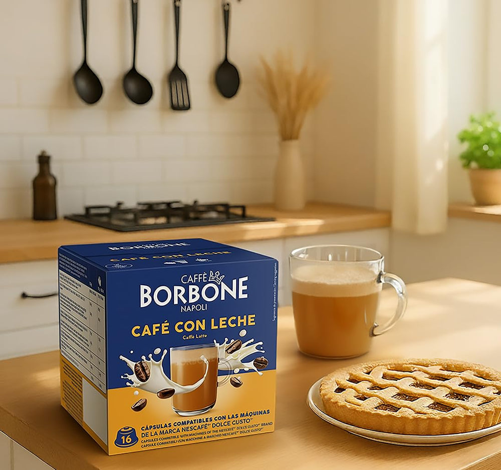 Caffè Borbone Café au Lait - 64 Kapseln - Lösliches Pulvergetränk mit Milchpulver und Instantkaffee - Compatible mit Kaffeemaschinen der Marke Nescafè®* Dolce Gusto®*